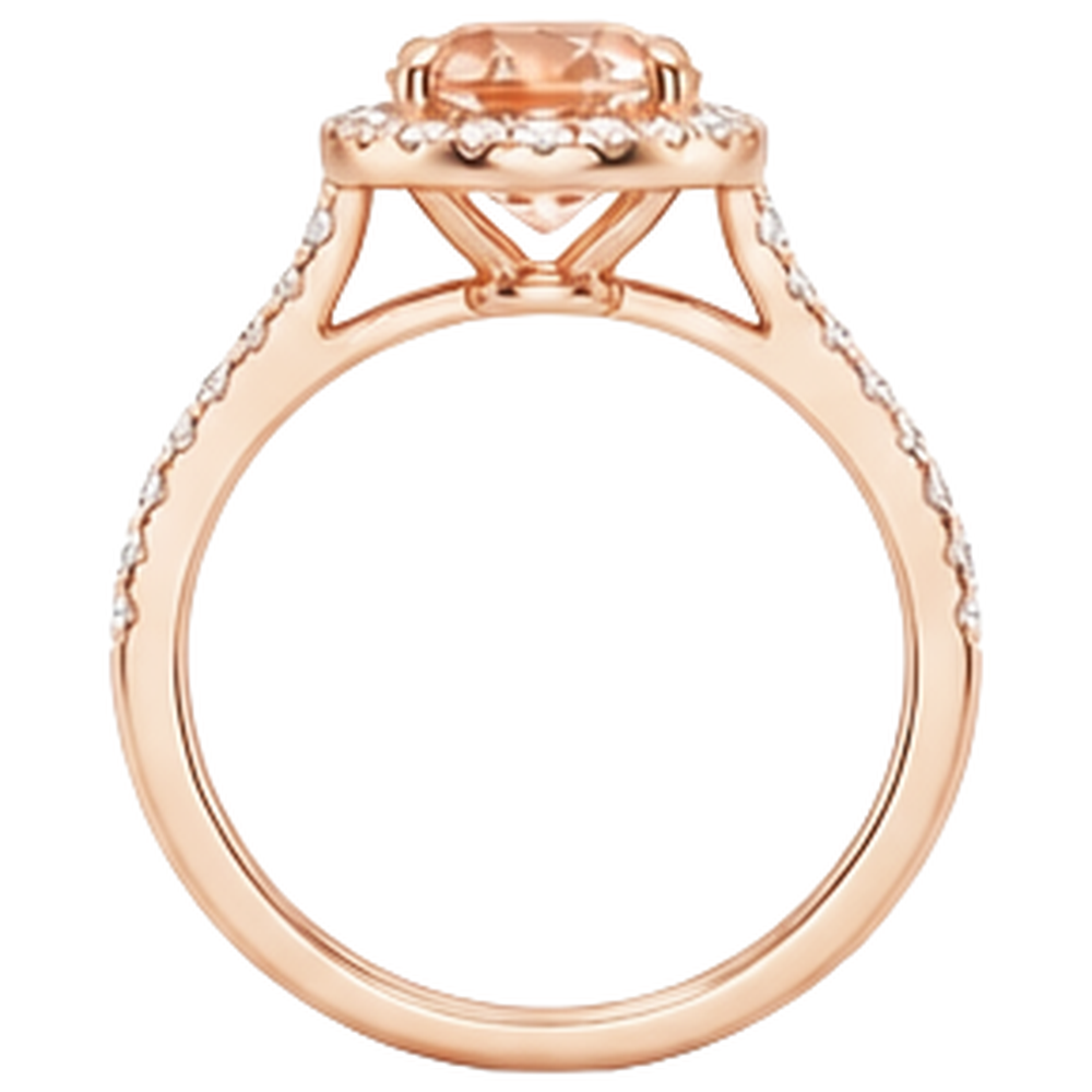 5,95 Karat Morganit und Diamanten Ehering Roségold 14K
