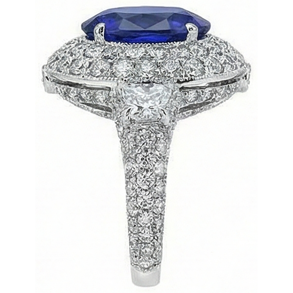 echter oval tansanit 6.01Karat ring Draufsicht