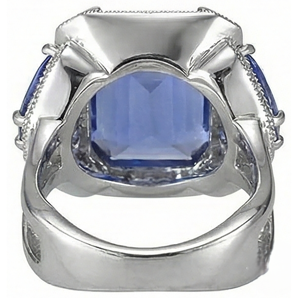 echter round tansanit 6.01Karat ring auf Weiß