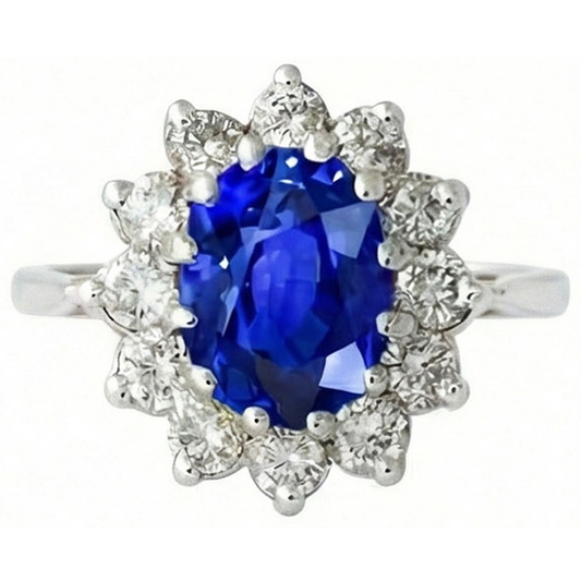 echter oval diamant 6.50Karat ring Vorderansicht