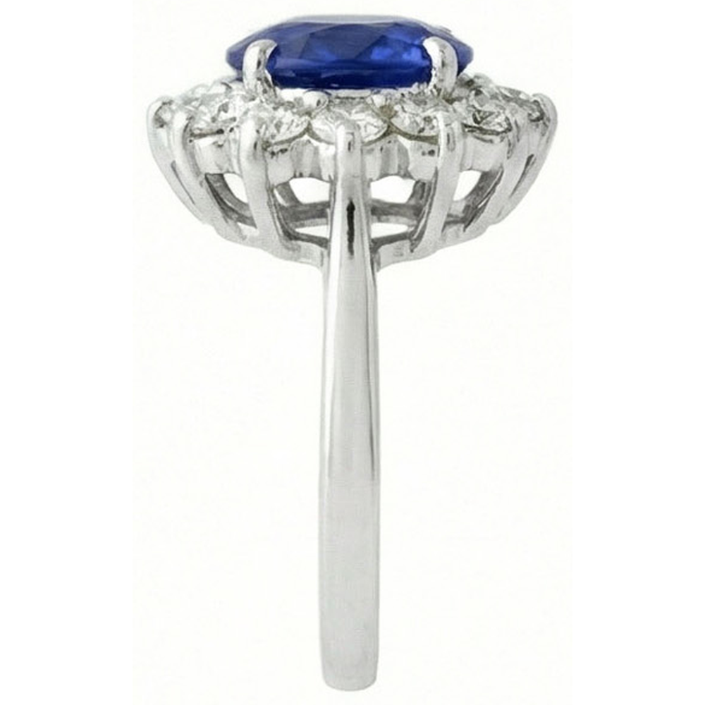 echter oval diamant 6.50Karat ring Draufsicht