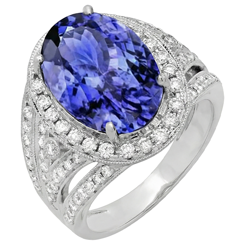 echter oval tansanit 6.55Karat ring Detailansicht