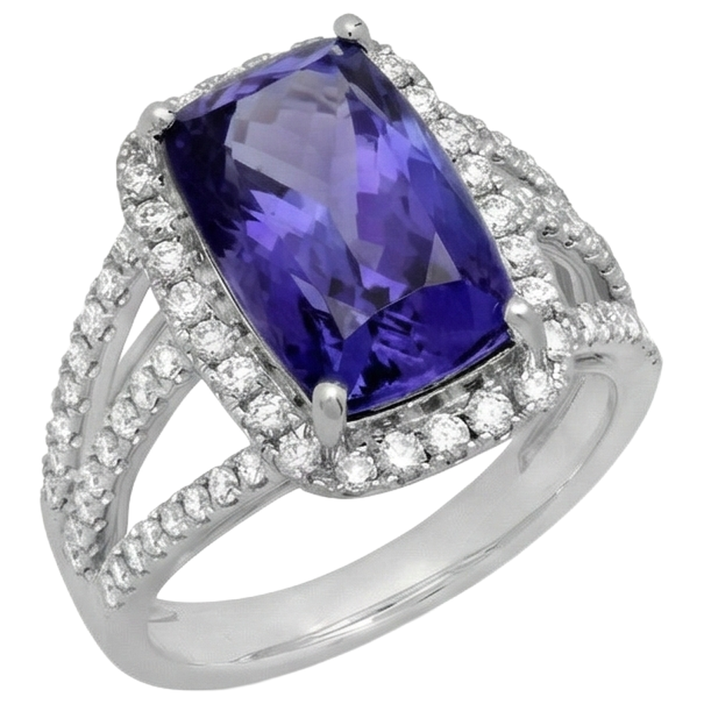 echter round tansanit 6.55Karat ring Detailansicht