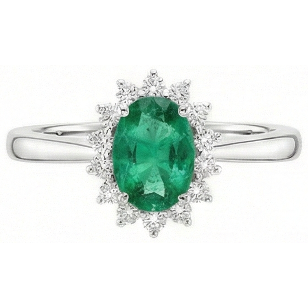echter oval diamant 6.75Karat ring Draufsicht