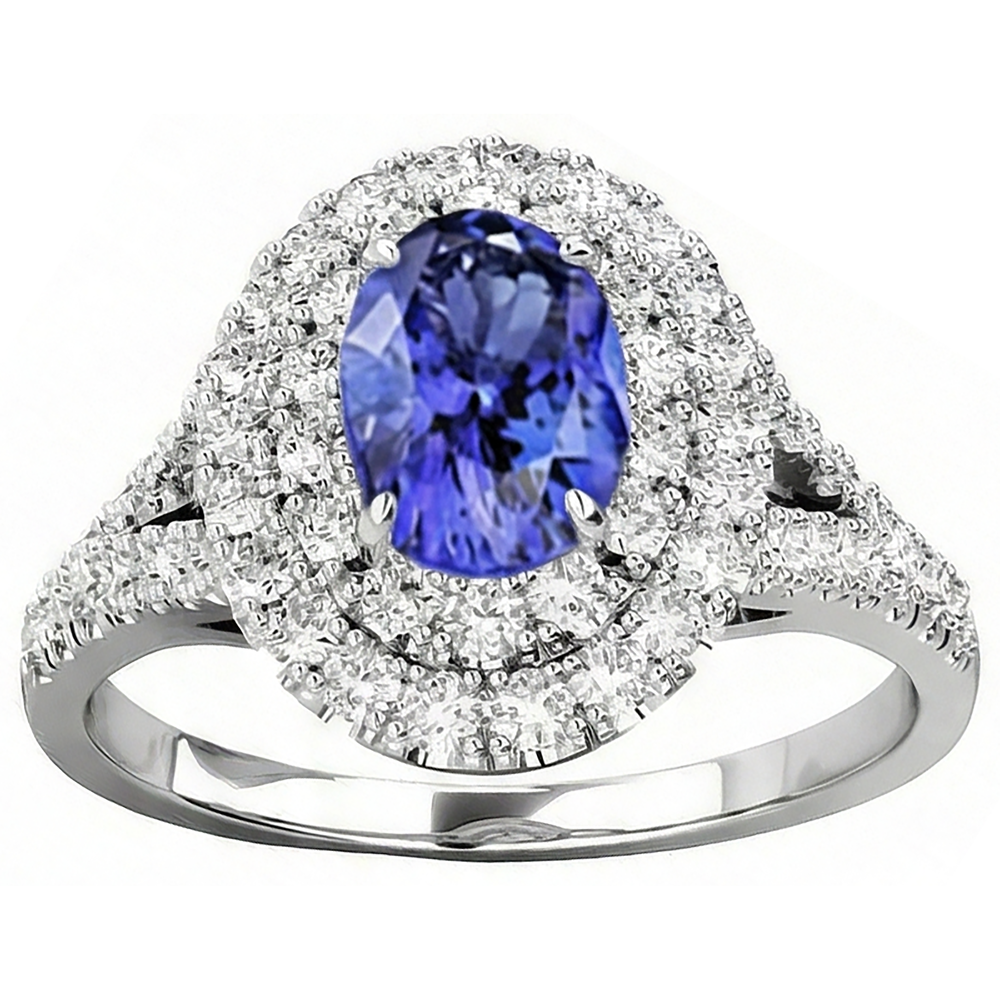 echter oval tansanit 6.75Karat ring Detailansicht