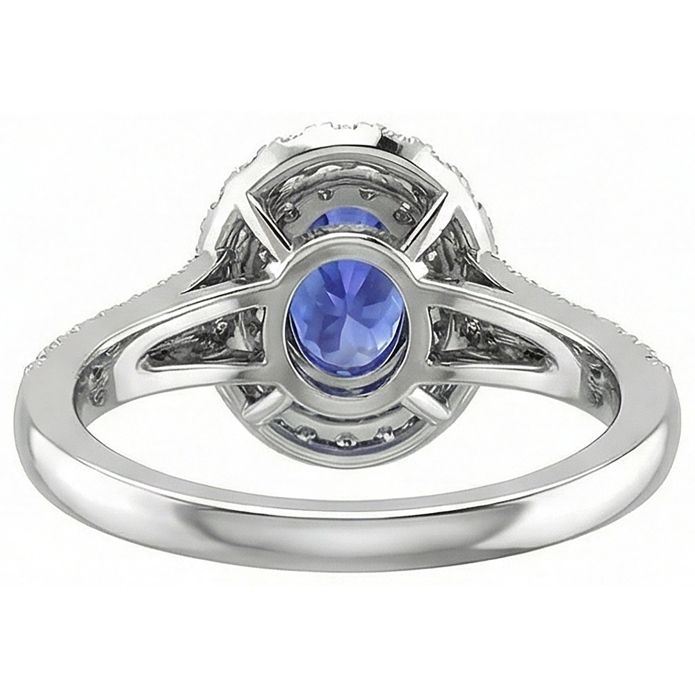 echter oval tansanit 6.75Karat ring auf Weiß