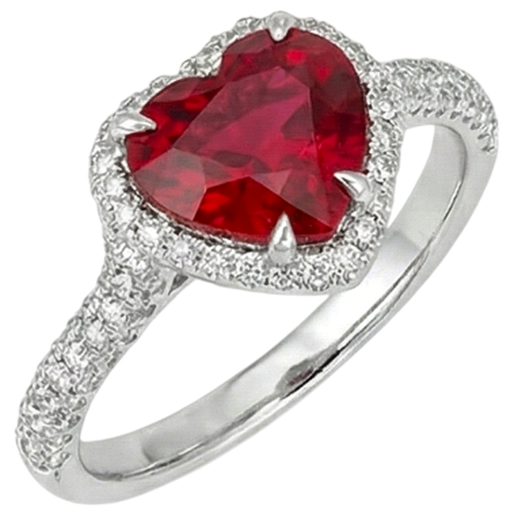 echter round rubin 6.75Karat ring Detailansicht