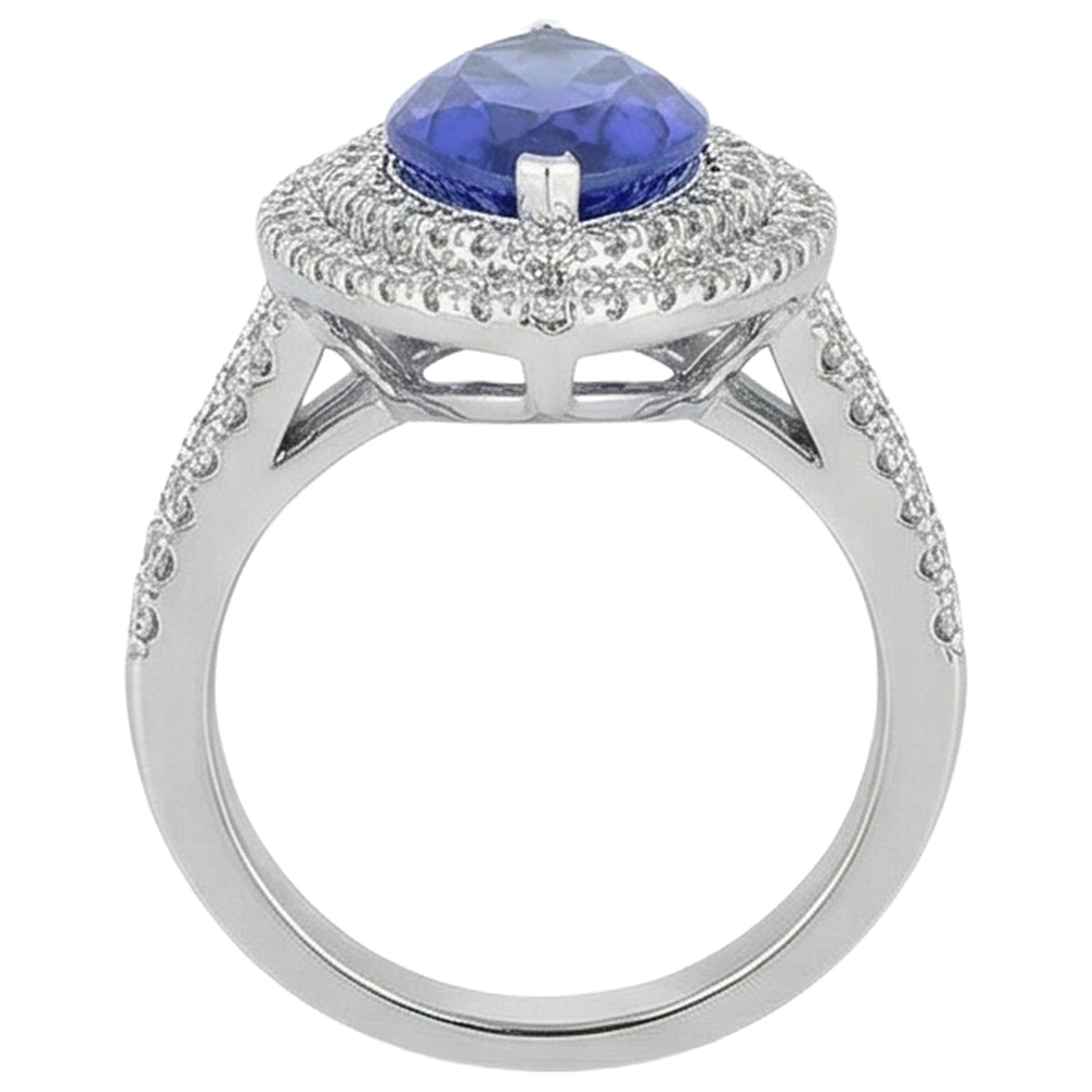 6 Karat Diamant mit Tansanit-Stein-Ring im Marquise-Schliff Weißgold 14K