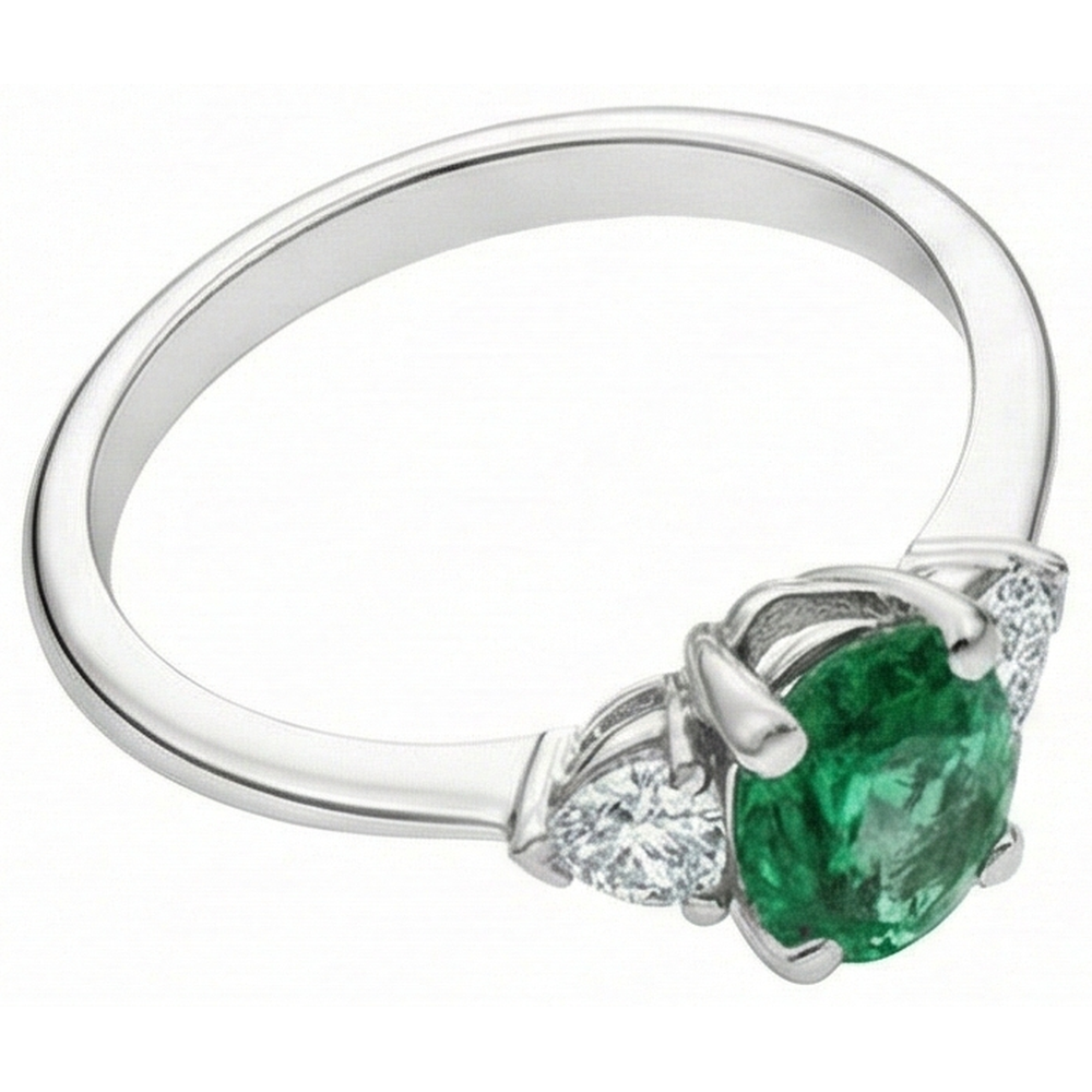 echter oval smaragd 6Karat ring Profilansicht