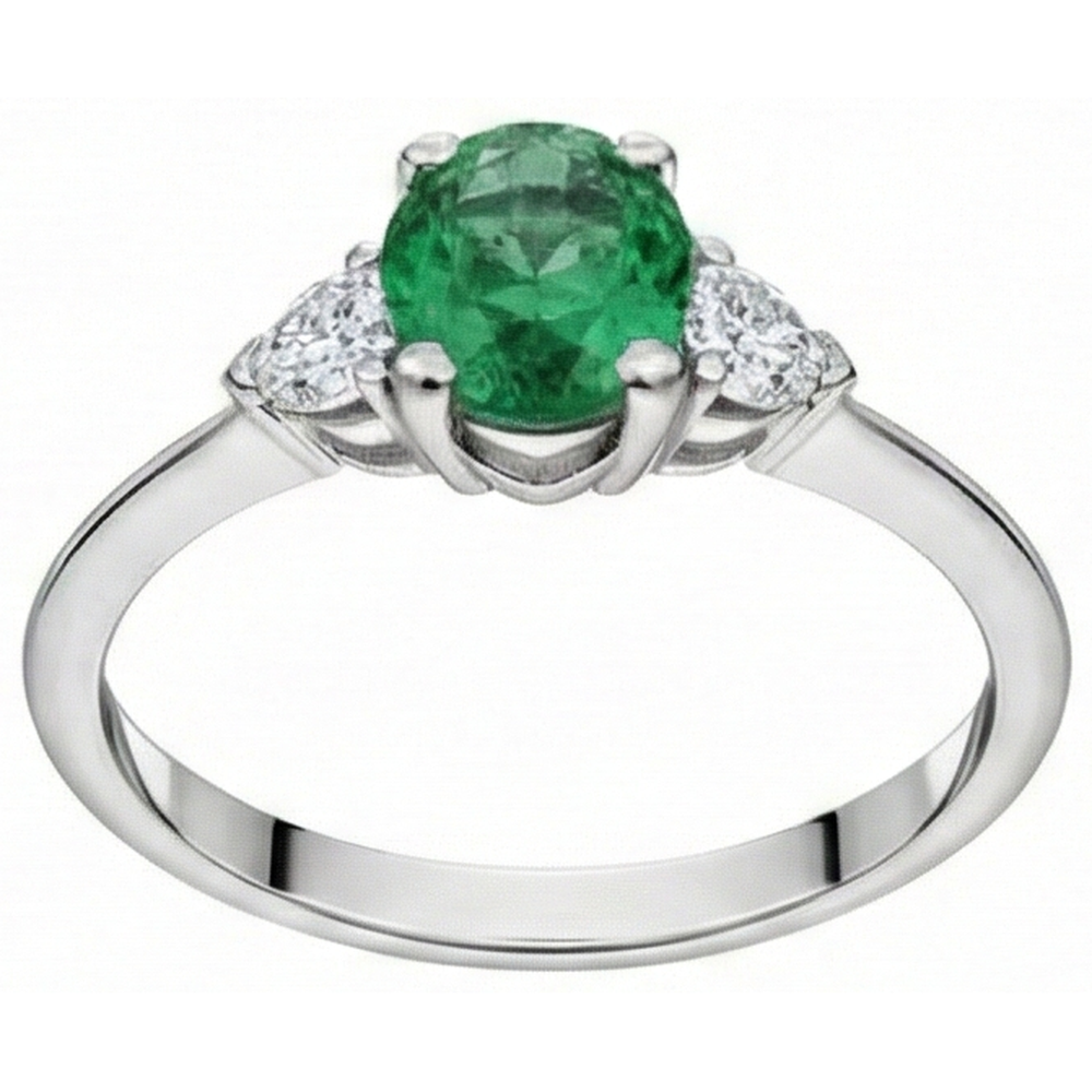 echter oval smaragd 6Karat ring Seitenansicht