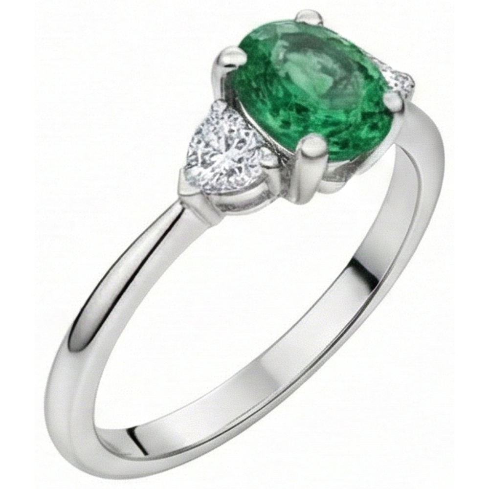echter oval smaragd 6Karat ring Detailansicht