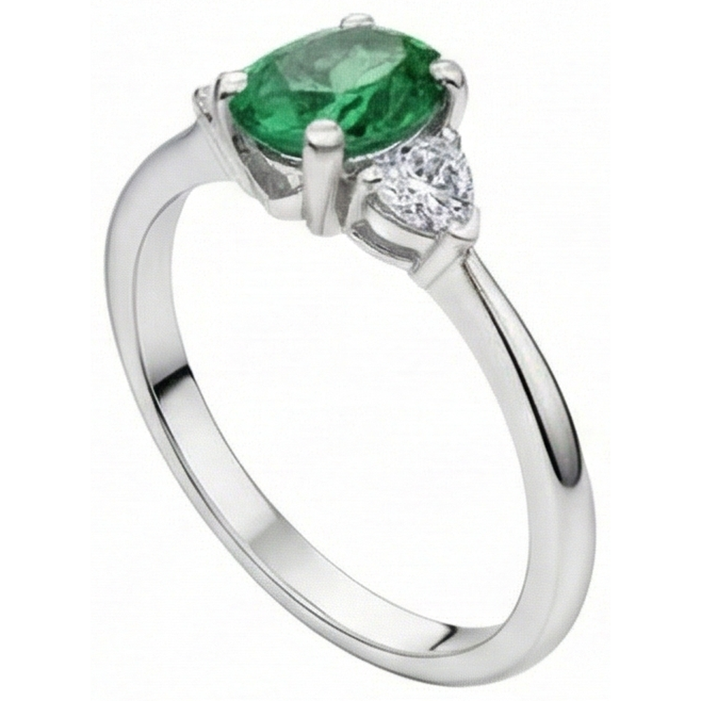 echter oval smaragd 6Karat ring Draufsicht