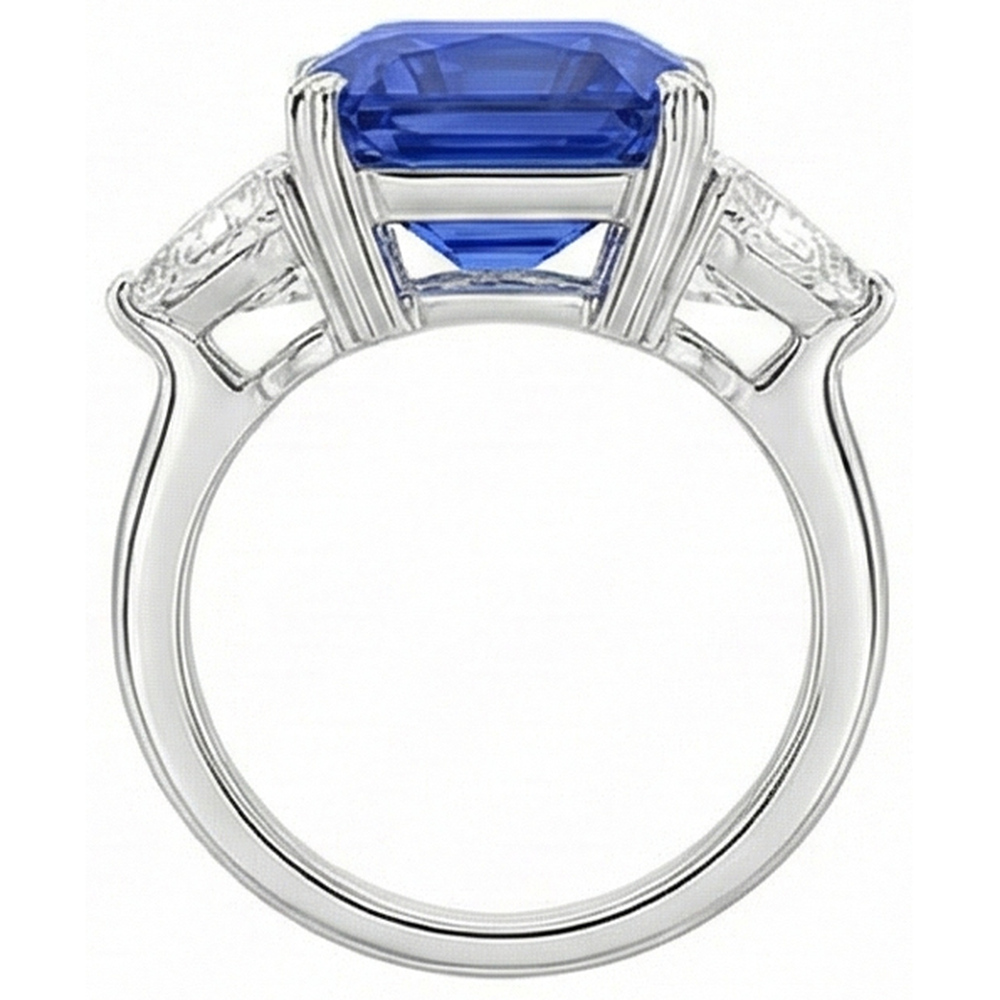 echter radiant diamant 6Karat ring auf Weiß