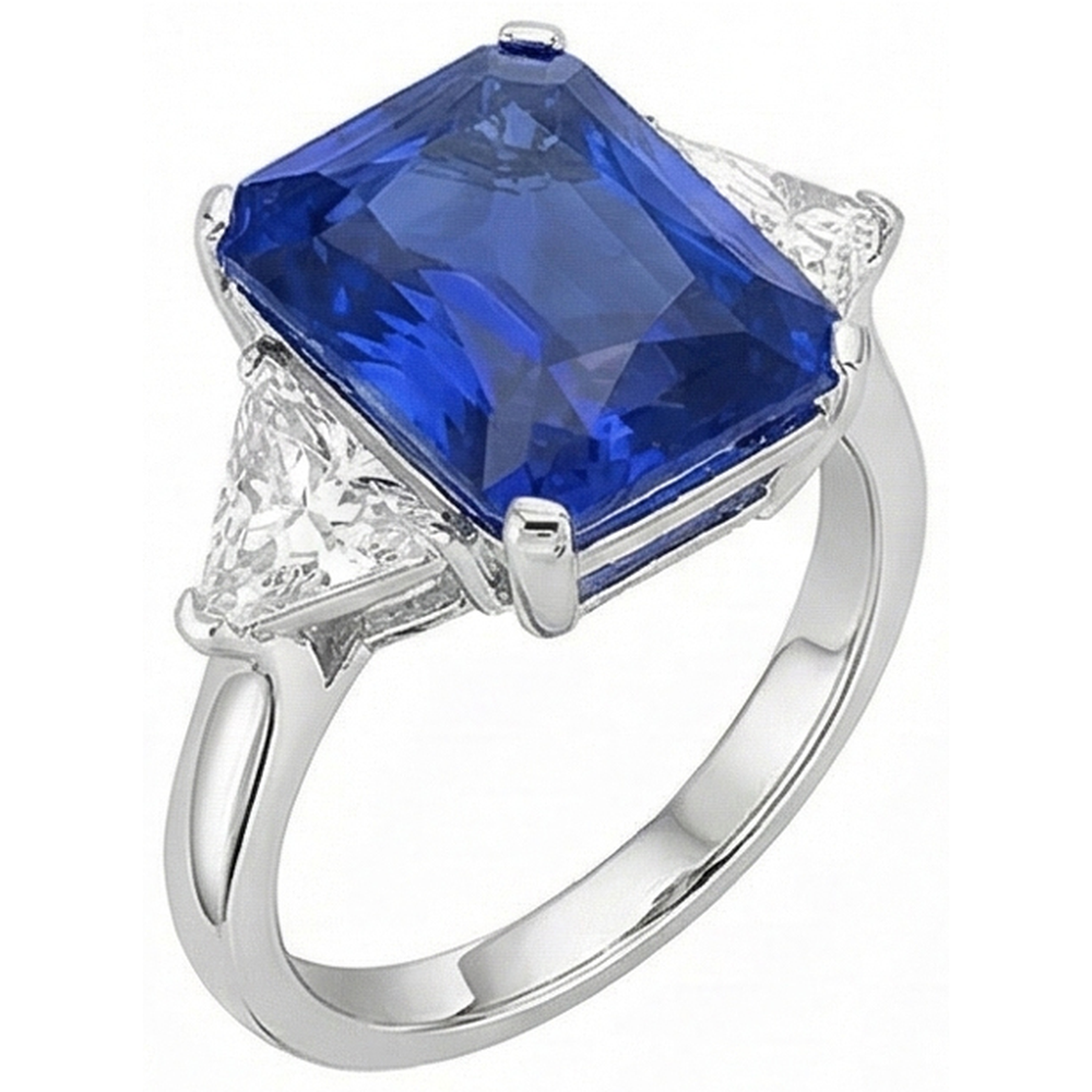 echter radiant diamant 6Karat ring Seitenansicht