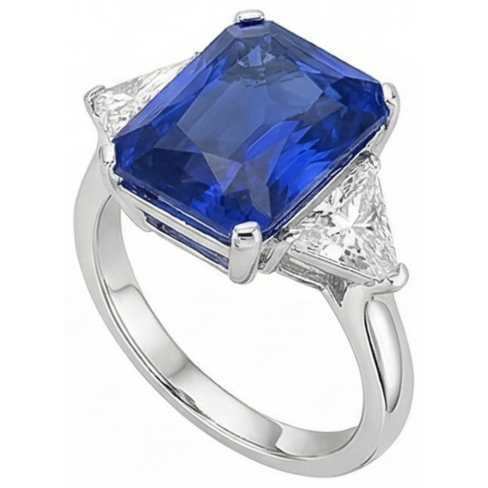echter radiant diamant 6Karat ring Draufsicht