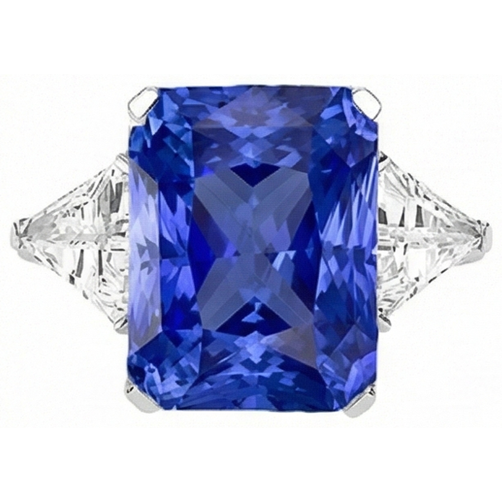 echter radiant diamant 6Karat ring Detailansicht