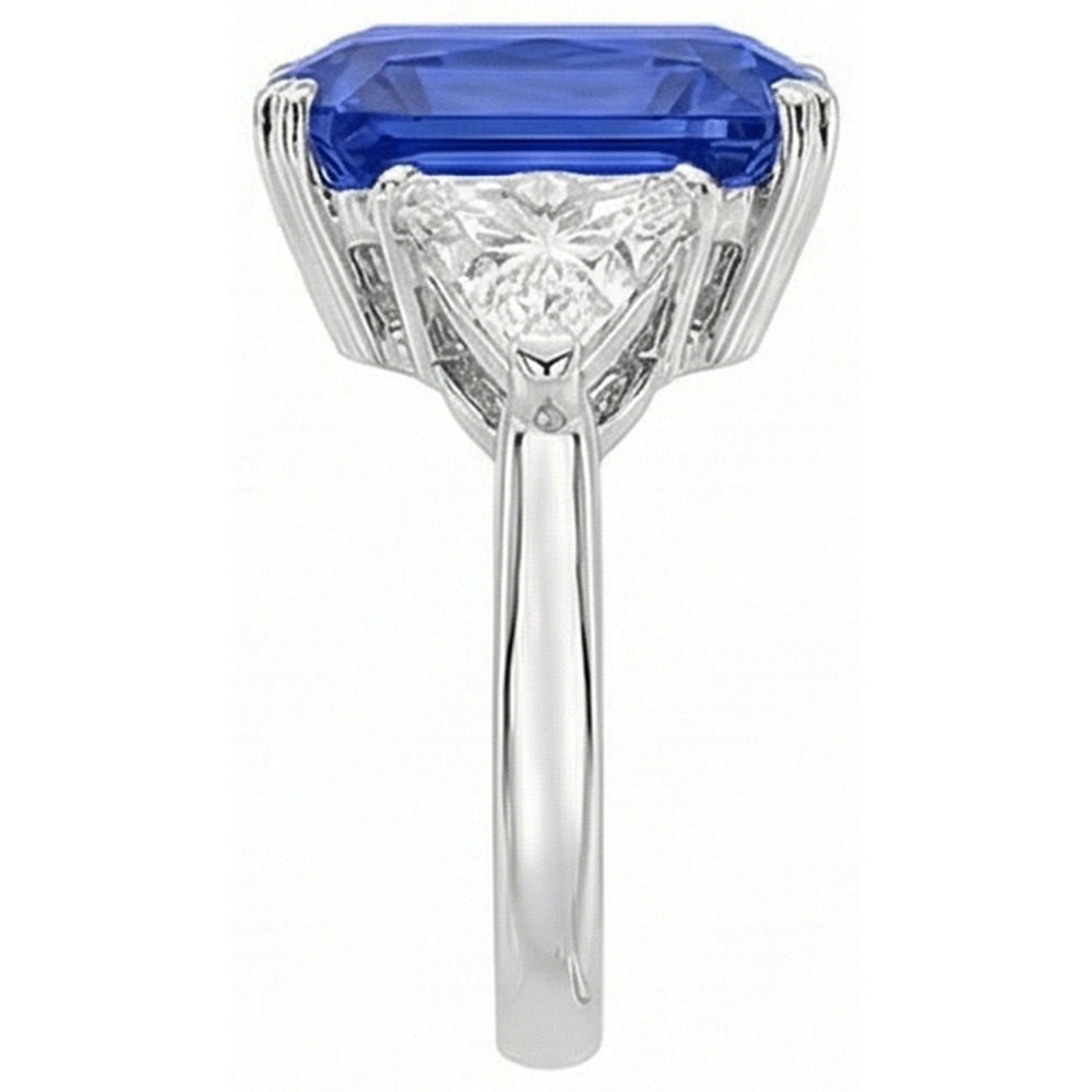 echter radiant diamant 6Karat ring Profilansicht