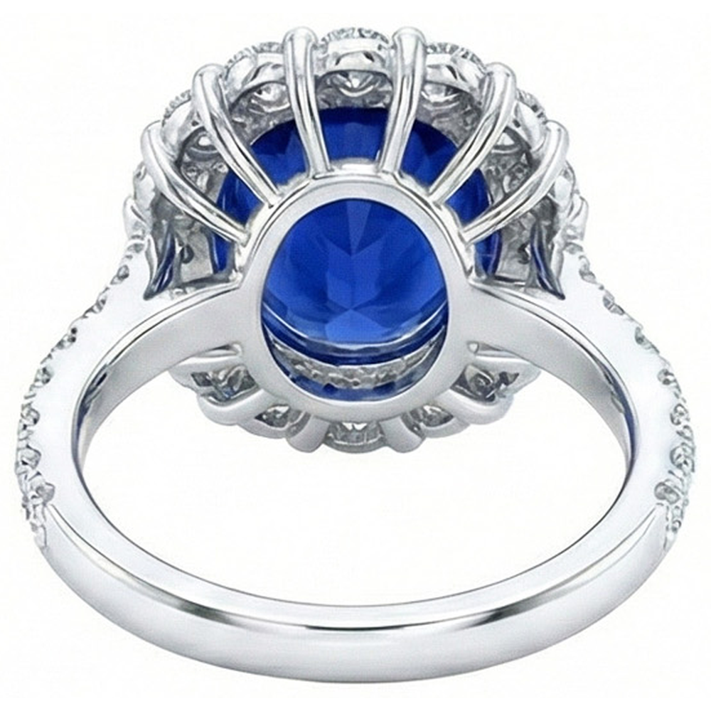 echter oval diamant 6Karat ring auf Weiß