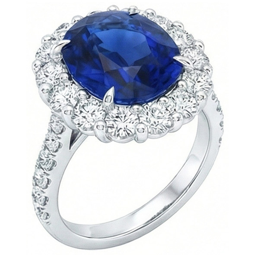 echter oval diamant 6Karat ring Draufsicht