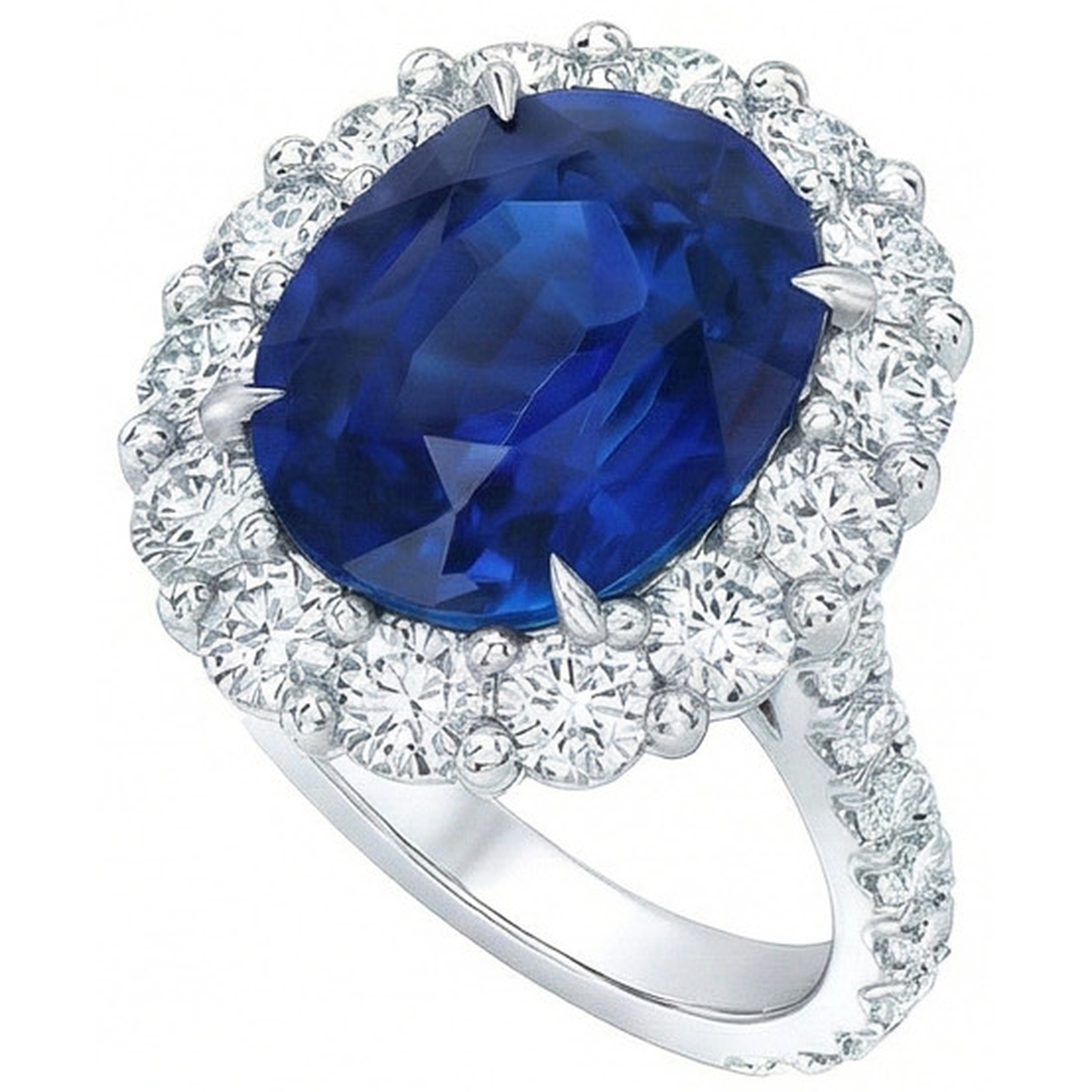 echter oval diamant 6Karat ring Detailansicht