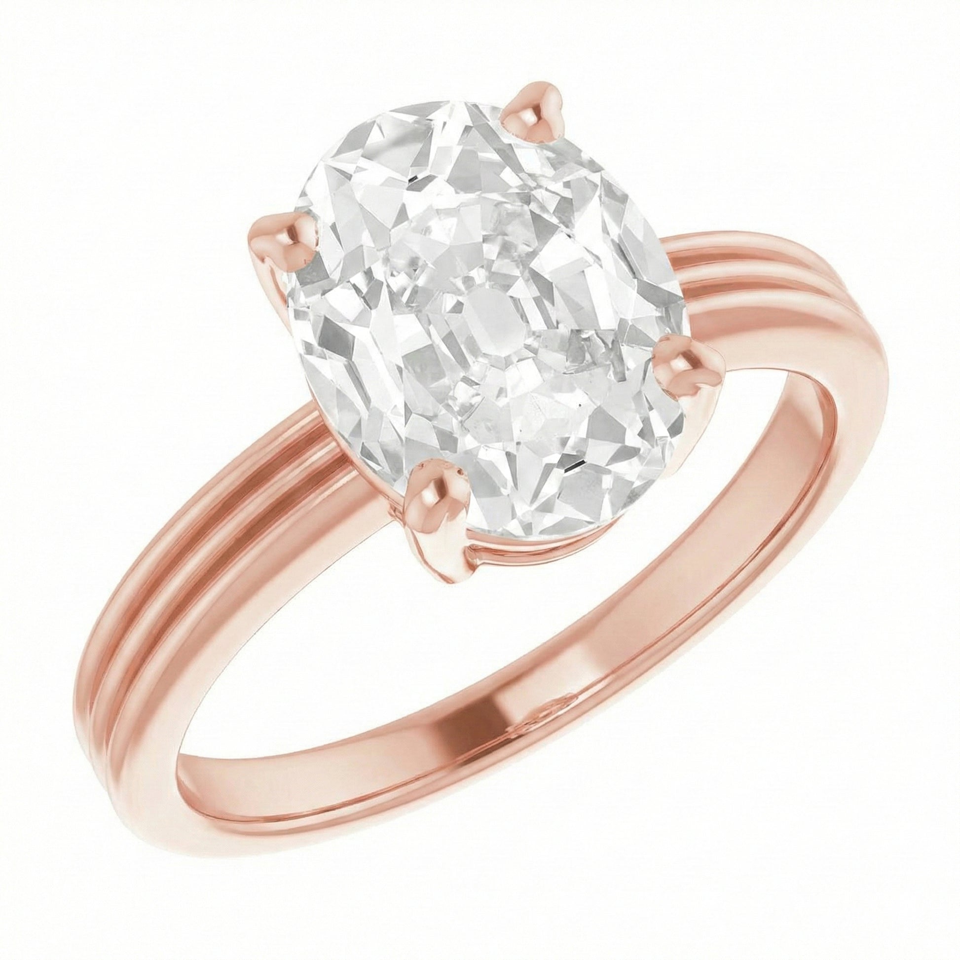echter oval diamant 6Karat ring Seitenansicht