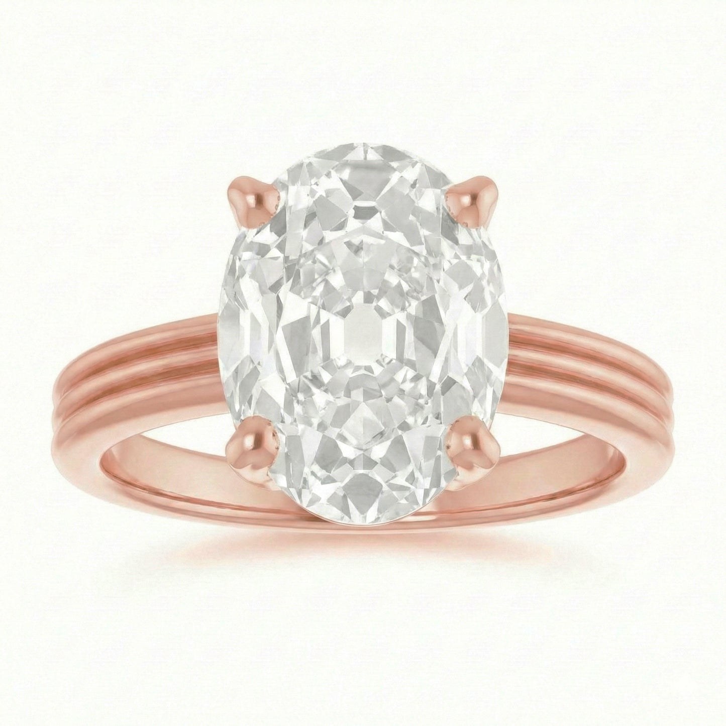 echter oval diamant 6Karat ring Detailansicht
