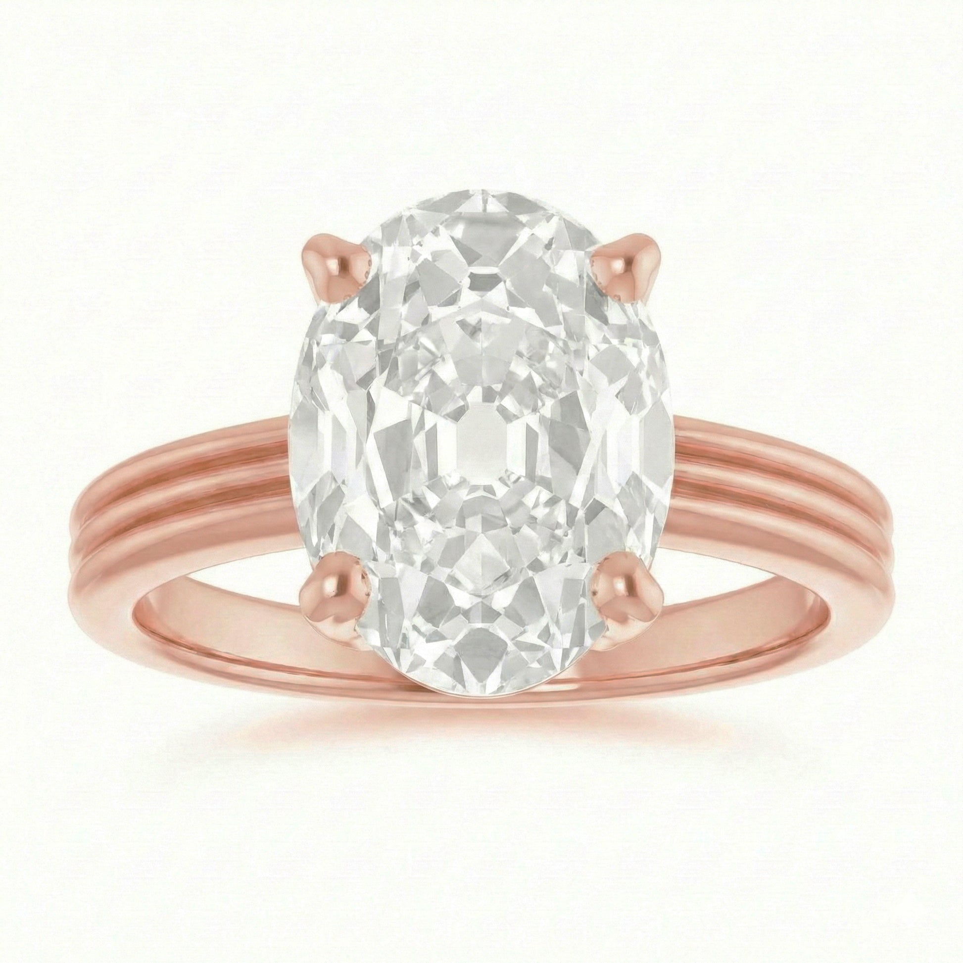 echter oval diamant 6Karat ring Detailansicht