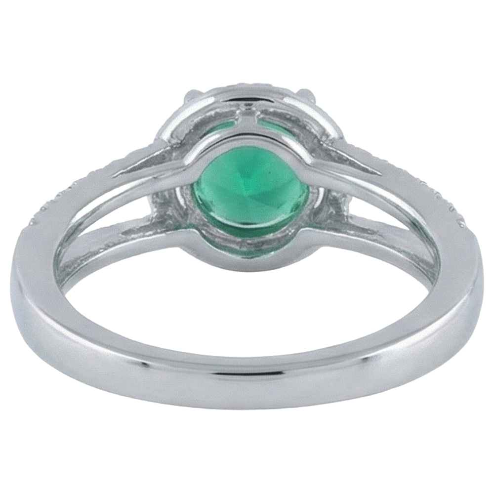 echter round smaragd 6Karat ring auf Weiß