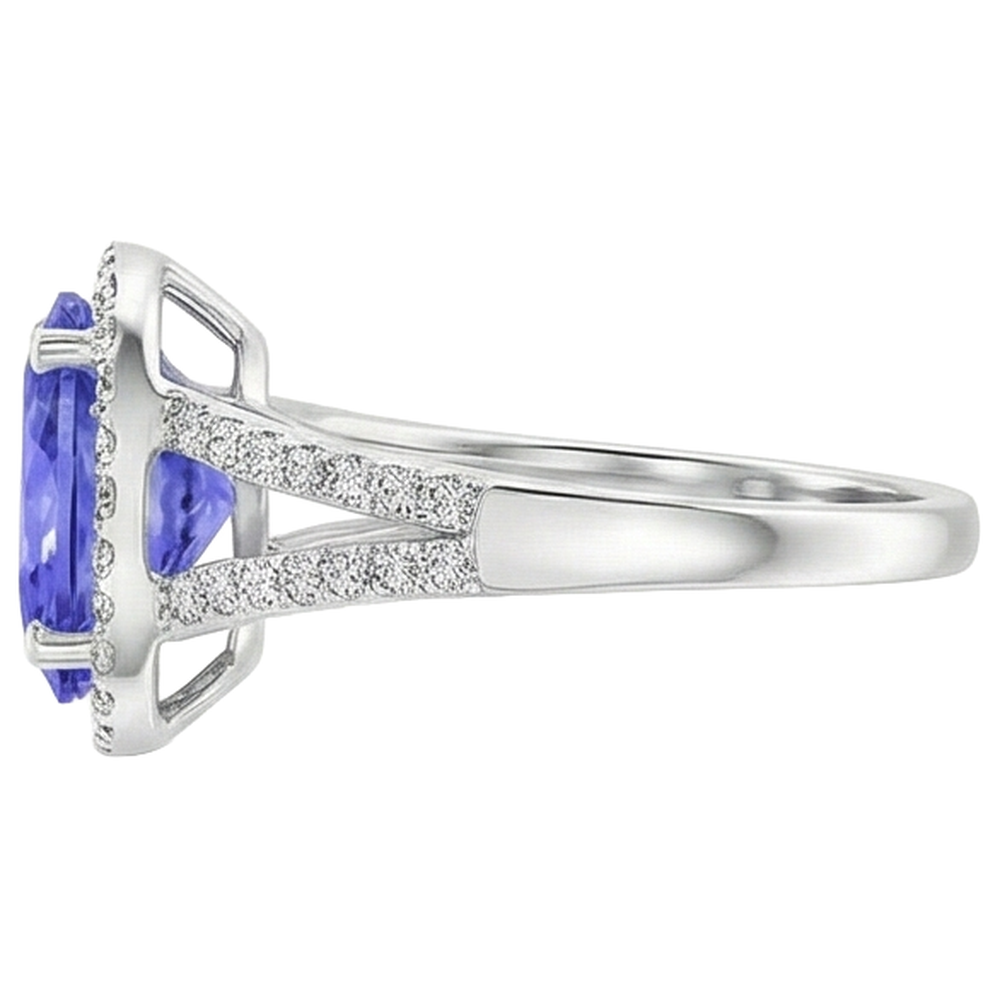 echter oval tansanit 5.50Karat ring Profilansicht