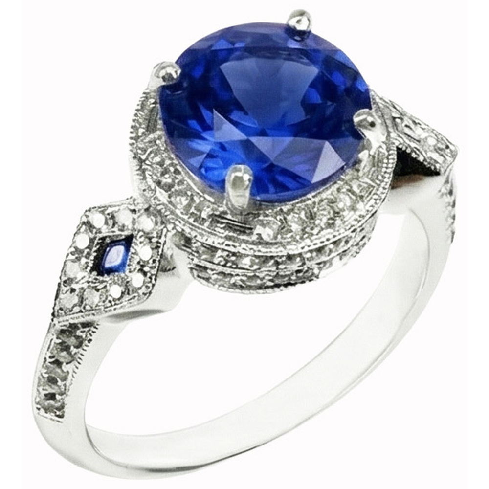 echter round diamant 14Karat ring Seitenansicht