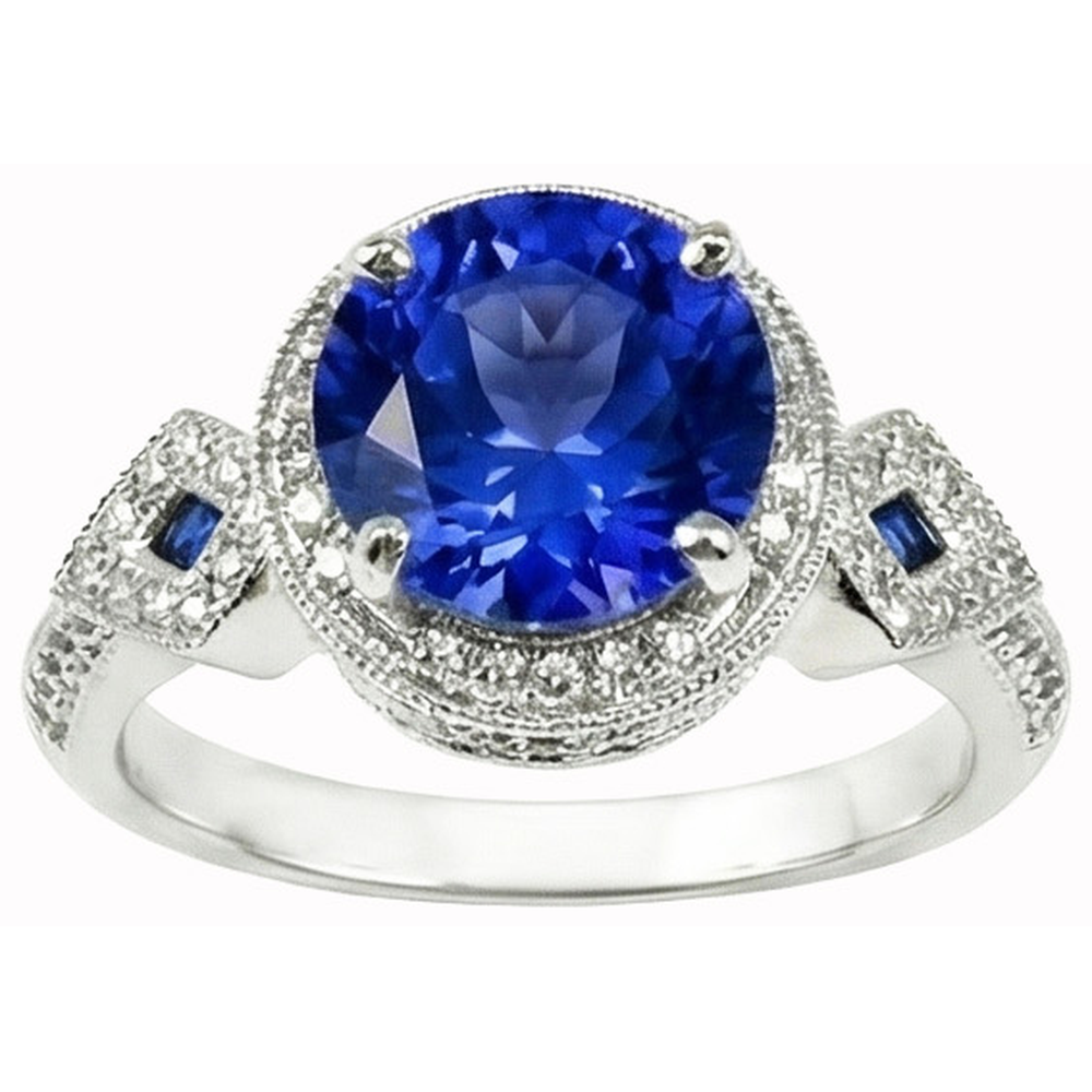 echter round diamant 14Karat ring Detailansicht