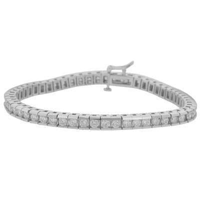 6.05 Karat Sparkling Runden Cut Echt Diamants Channel Set Armband WG 14K