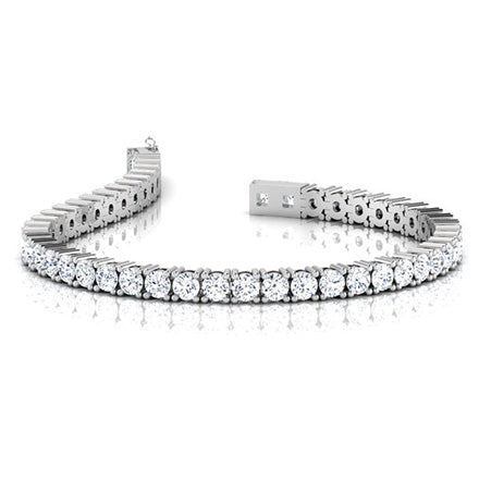Edler Diamant Tennis-Armband 6,30-Karat 14K Weißgold – Frontansicht