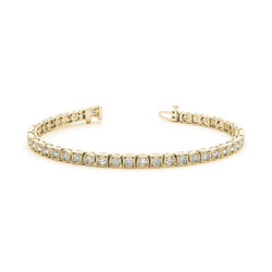 6.60 Karat Rundschliff Echt Diamant Tennisarmband Gelbgold 14K