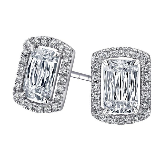 echter round diamant 6.70Karat ohrring Vorderansicht