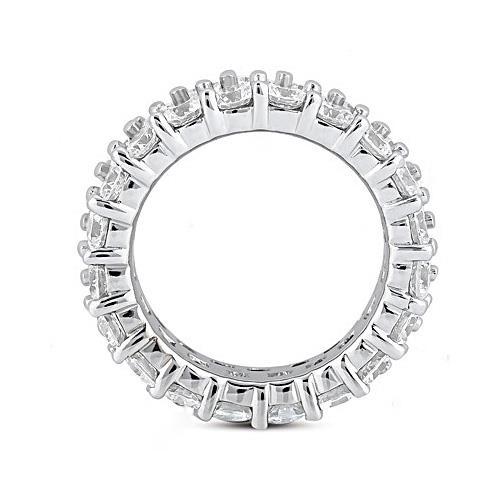 6 Karat Echt Diamant Doppelreihiger Weißgold Eternity Ehering