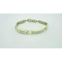 6 Karat Natürliche Diamanten Im Rundschliff Herrenarmband Gelbgold 14K