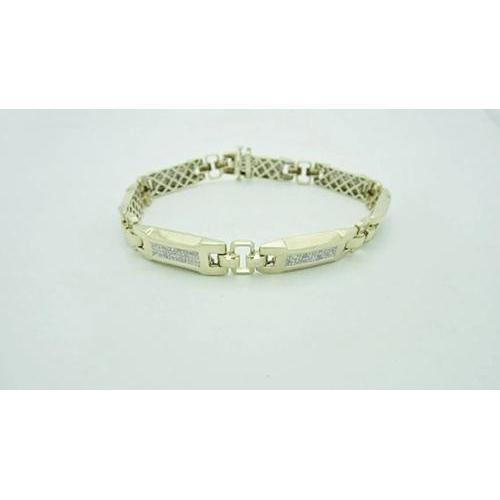6 Karat Natürliche Diamanten Im Rundschliff Herrenarmband Gelbgold 14K
