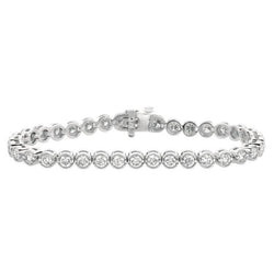 6 Karat Runde Echt Diamanten Weißgold 14K Armband In Krappenfassung Neu