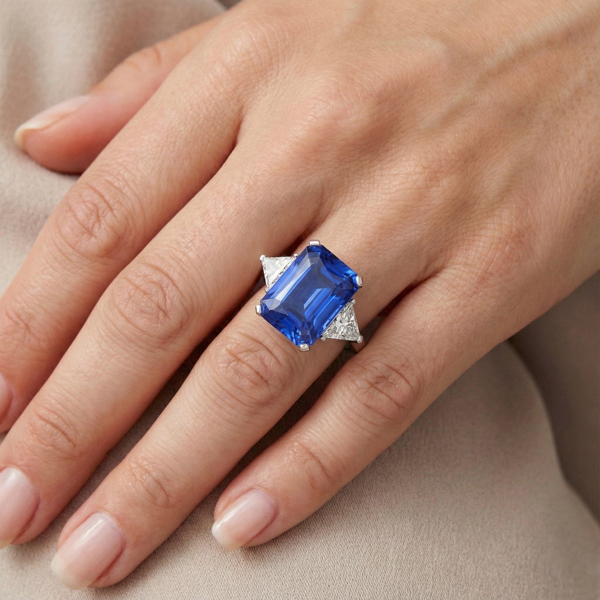 echter radiant diamant 6Karat ring mit Diamantbesatz
