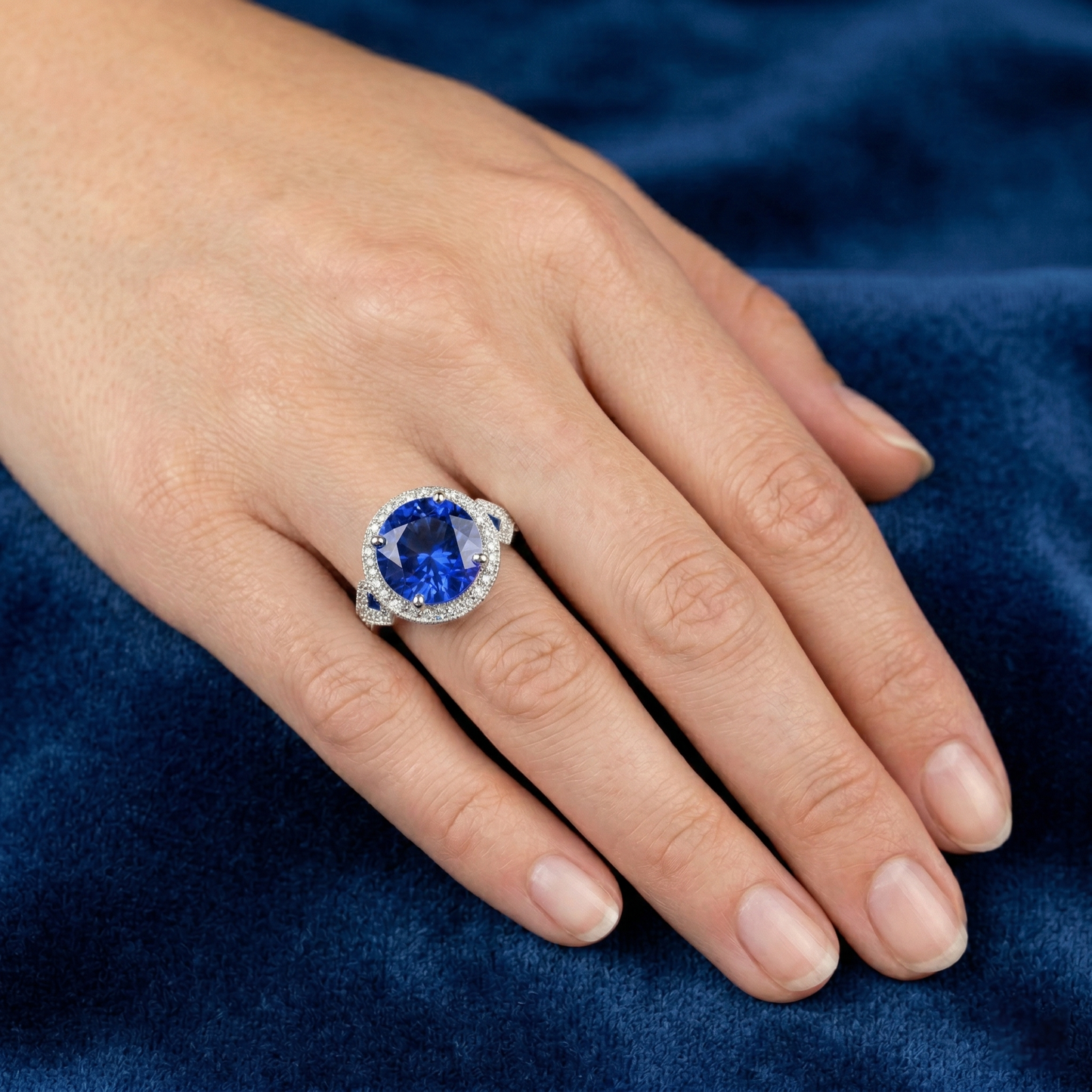 echter round diamant 14Karat ring auf Weiß