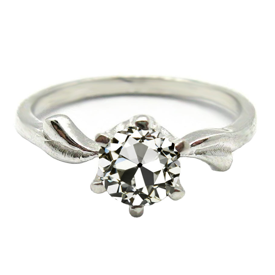 Antik-Kissen-Schliff Edler Diamant Ring in 14 Karat Weißgold – Hauptansicht