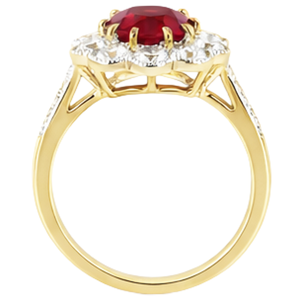 6,25 Karat Krappenbesatz Rubin und Diamanten Jubiläumsring