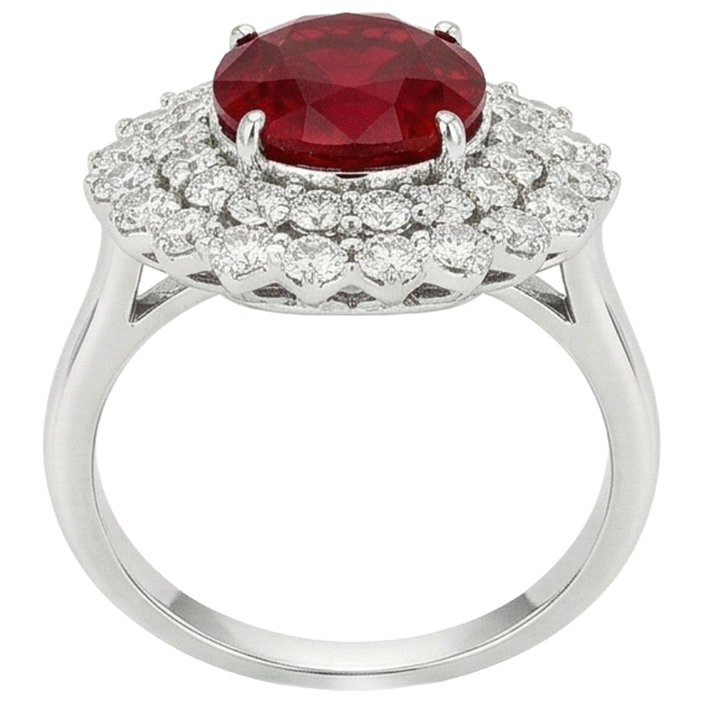 echter oval rubin 4.50Karat ring Draufsicht