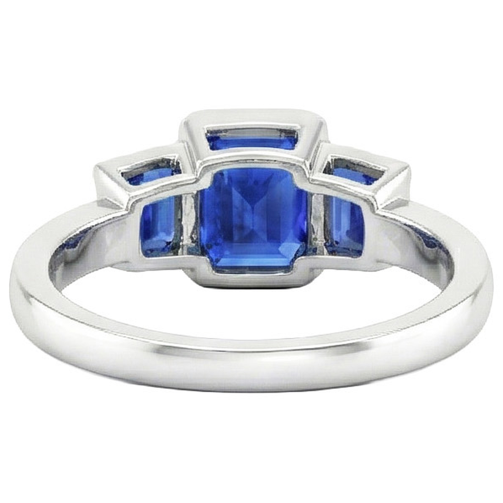 echter round saphir 3Karat ring Profilansicht