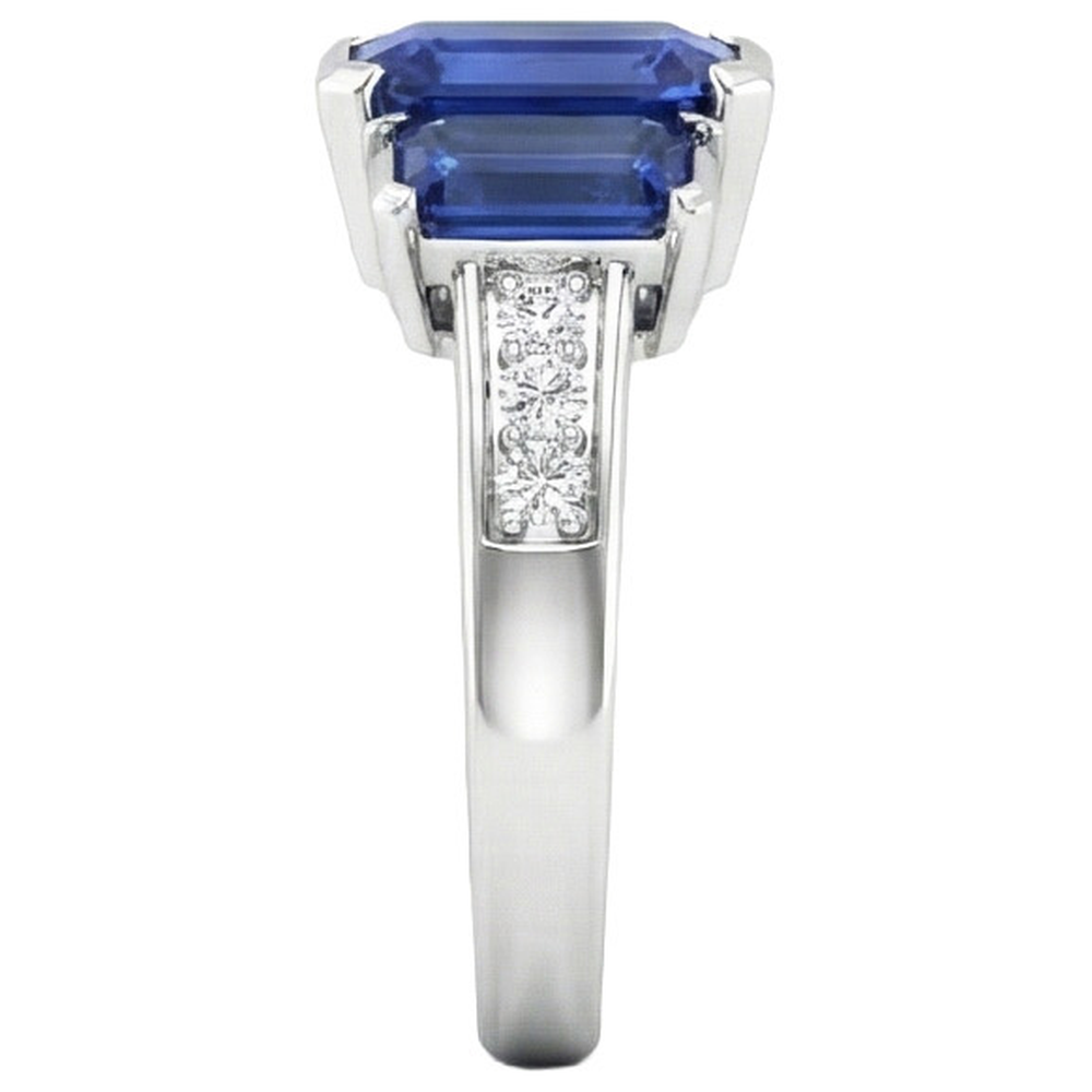 echter round saphir 3Karat ring Draufsicht