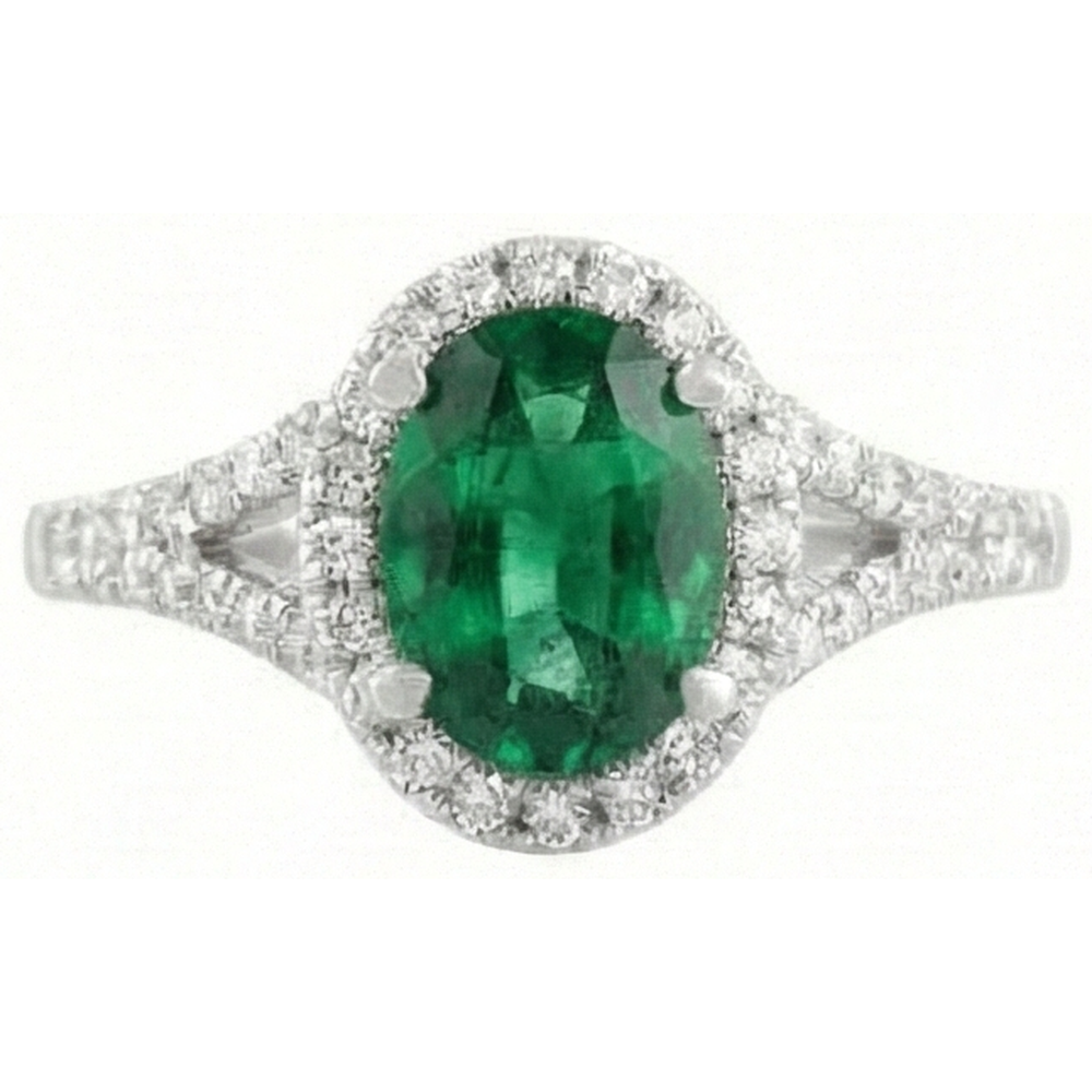 echter oval diamant 6.75Karat ring Draufsicht