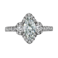 6 Karat Marquise-Natürlich Diamantring
