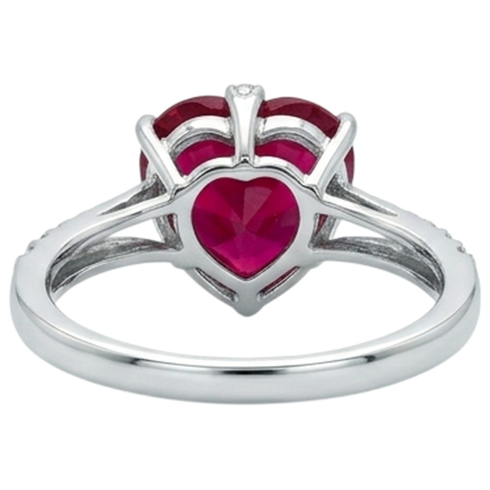 echter round rubin 7.20Karat ring Profilansicht