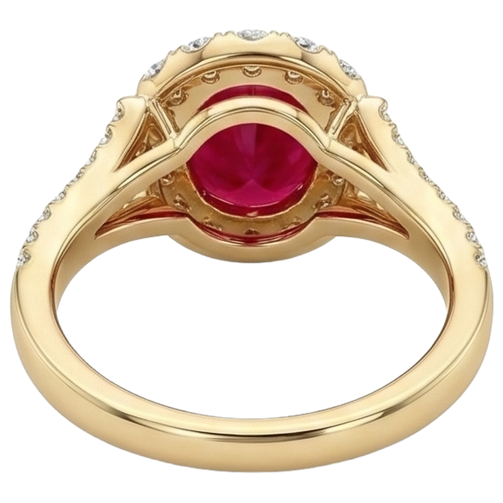 echter oval rubin 7.25Karat ring auf Weiß